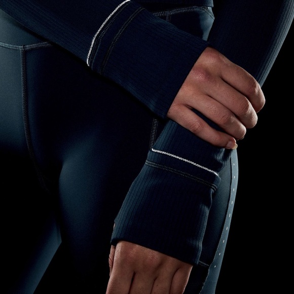 NWT Lululemon It's Rulu Ribbed Cropped Half Zip Updated Indochine Blue Size XS - Picture 3 of 6